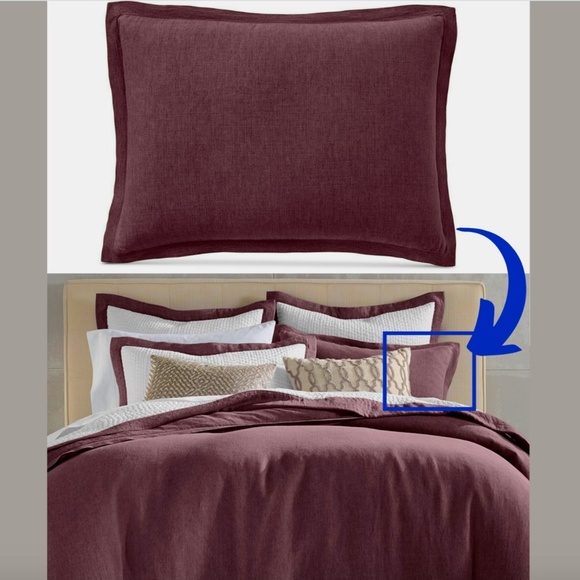 NIB $120 Hotel Collection 100% Linen (1)‎ Standard Sham Pillow Case #3410 - Picture 1 of 12